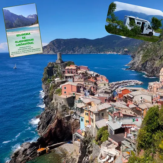 Szlovénia és Olaszország Camper útiterv, Cinque-Terre látképe és a borítókép