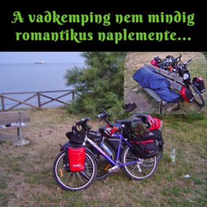 bringás vadkemping a tenger felett egy padon